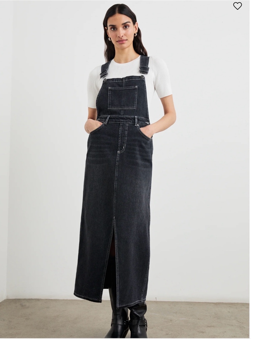 RAILS WESTLAKE BLACK SAND DENIM OVERALL SKIRT SIZE M NWT